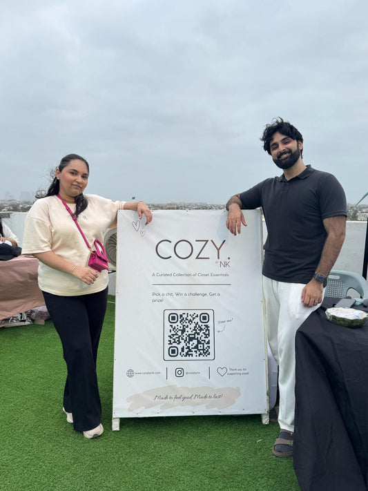 The COZY team at Build Fitness Studio's first anniversary event in Khayaban-e-Sehar, Karachi