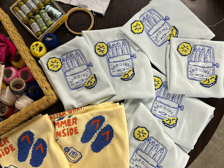 COZY x Pixel Stitch: Hand Embroidered Tees
