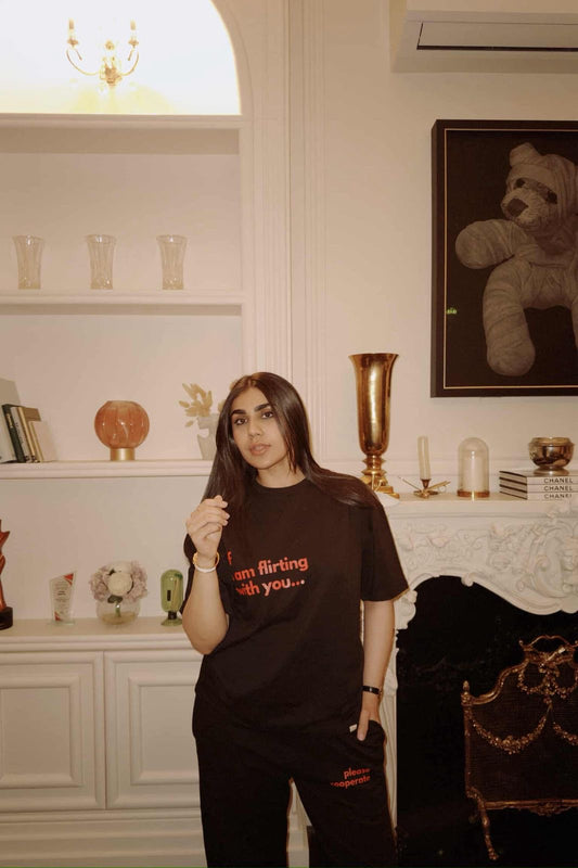 "if I am flirting with you" Oversized T-shirt