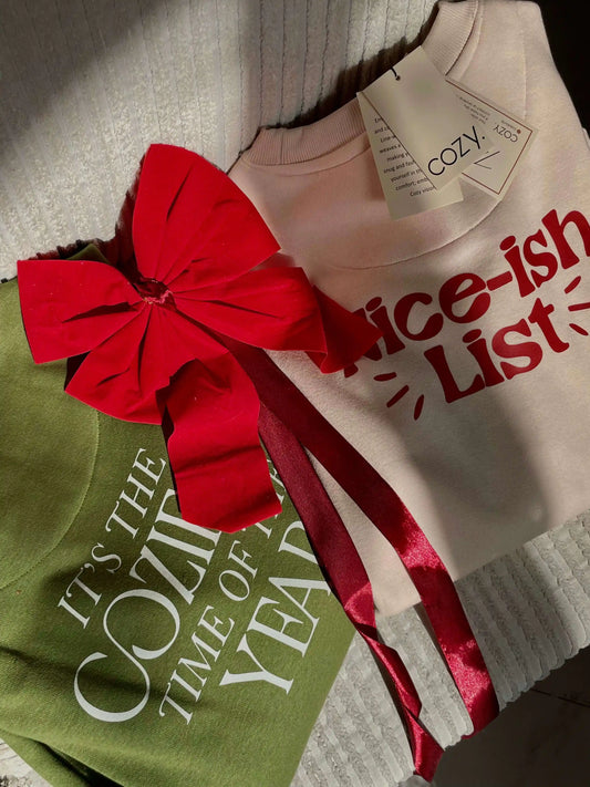 COZY "Nice-ish List" Sweatshirt Small / Peppermint Pink Cozy