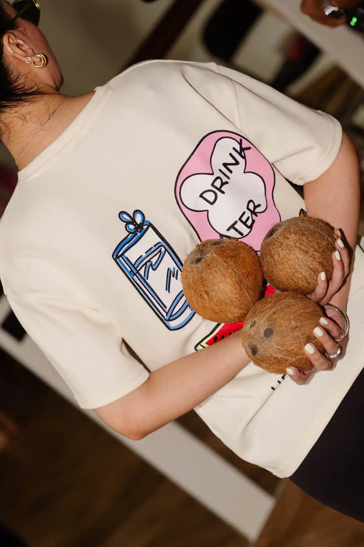 Drink Water, Eat Healthy Oversized T-Shirt  COZY