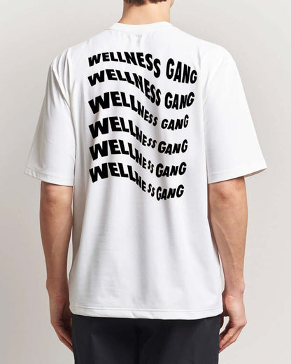 Men's Wellness Gang T-Shirt, organic 100% cotton, featuring playful graphic on back, perfect for casual looks.