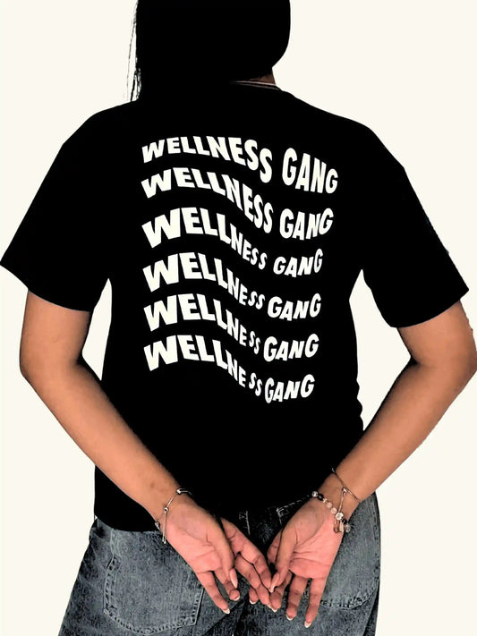 Ladies "Wellness Gang" T-Shirt Extra small / Dark Roast Black Cozy