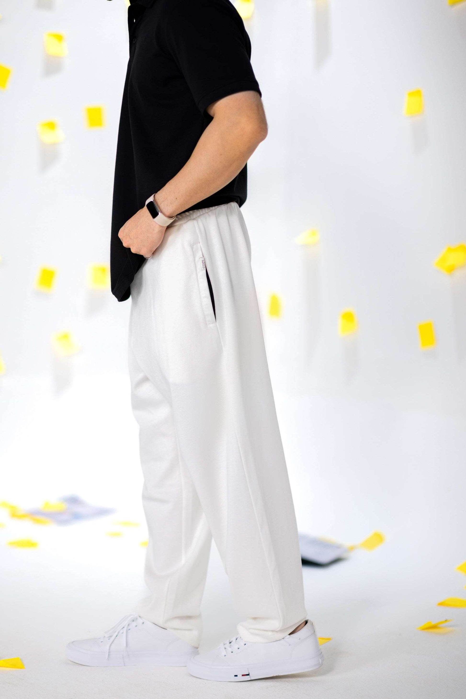 COZY Men's Classic Fit Pants in lightweight fabric, featuring a soft breathable organic cotton, polyester, and spandex blend.
