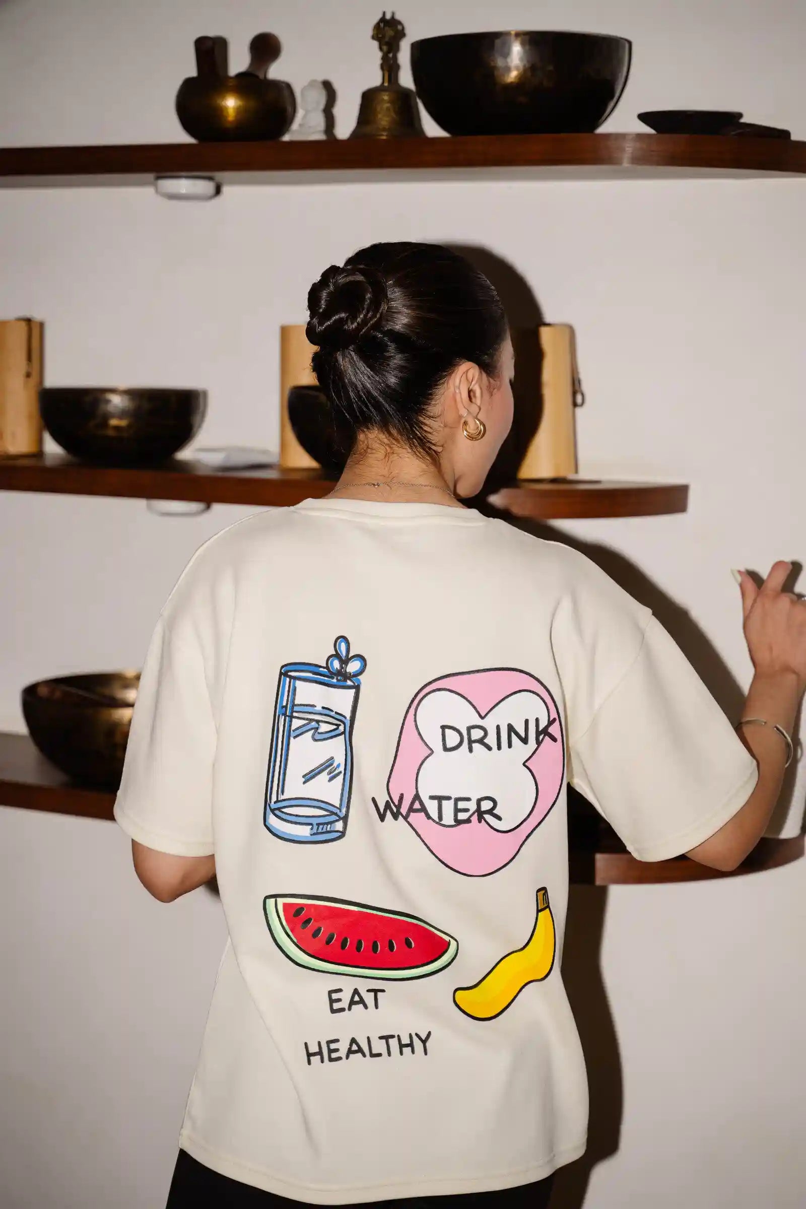  Drink Water, Eat Healthy Oversized T-Shirt