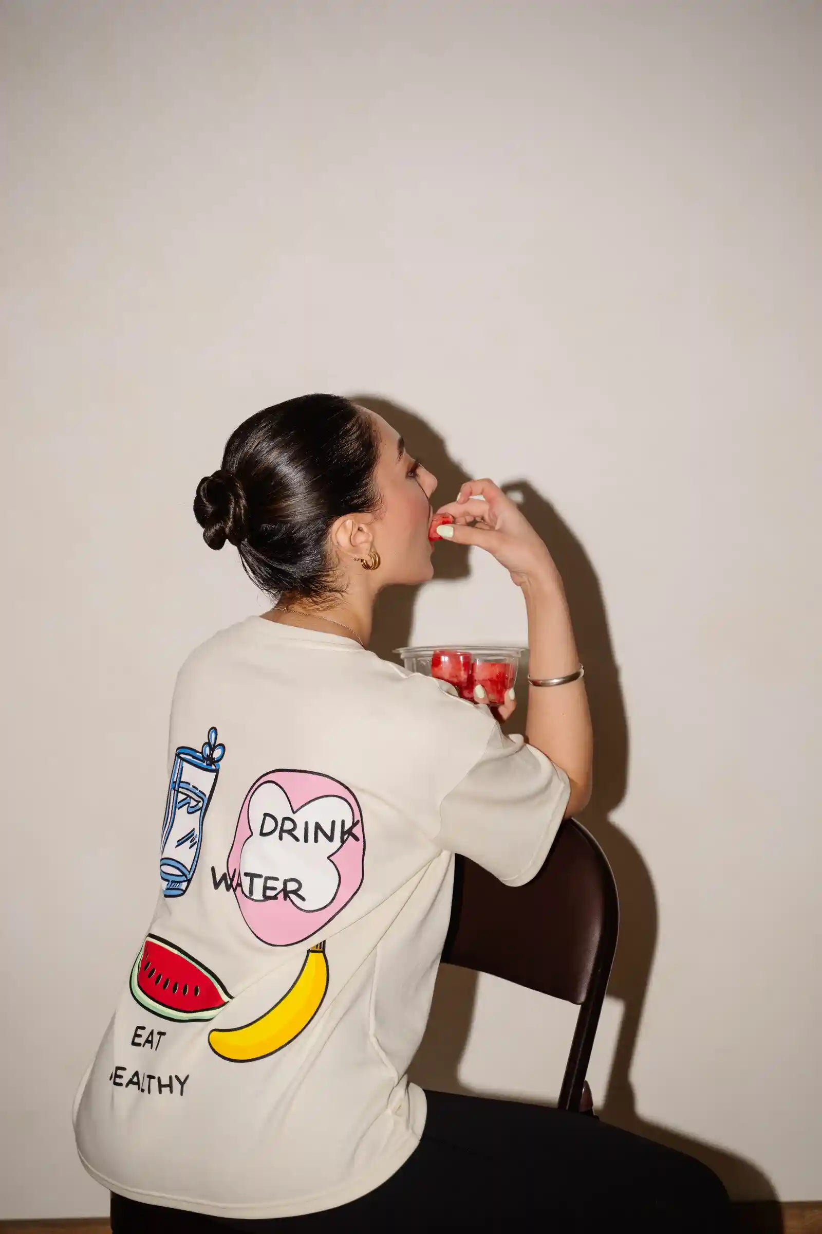 Drink Water, Eat Healthy Oversized T-Shirt