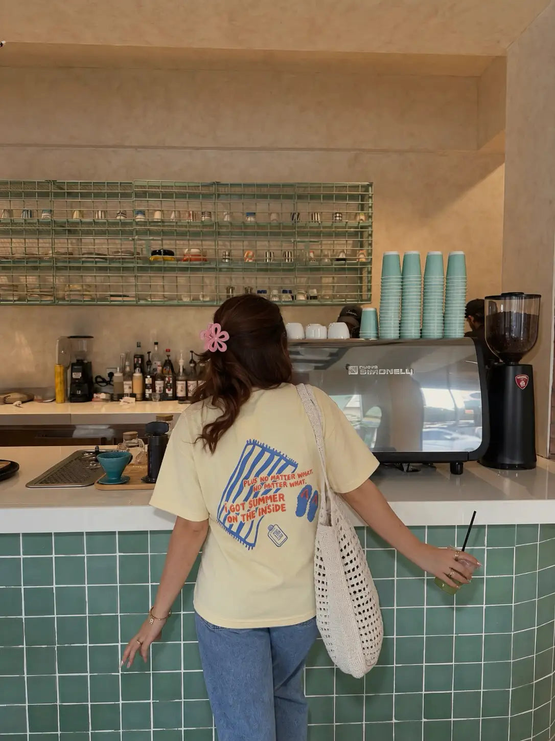  Summer on the Inside Tee | Hand Embroidered Tee | COZY x Pixel Stitch